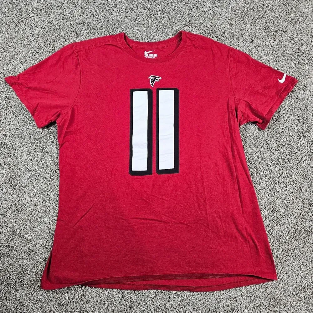 Atlanta Falcons Shirt Mens XL Red Nike Julio Jones #11 Athletic Cut NFL Football
